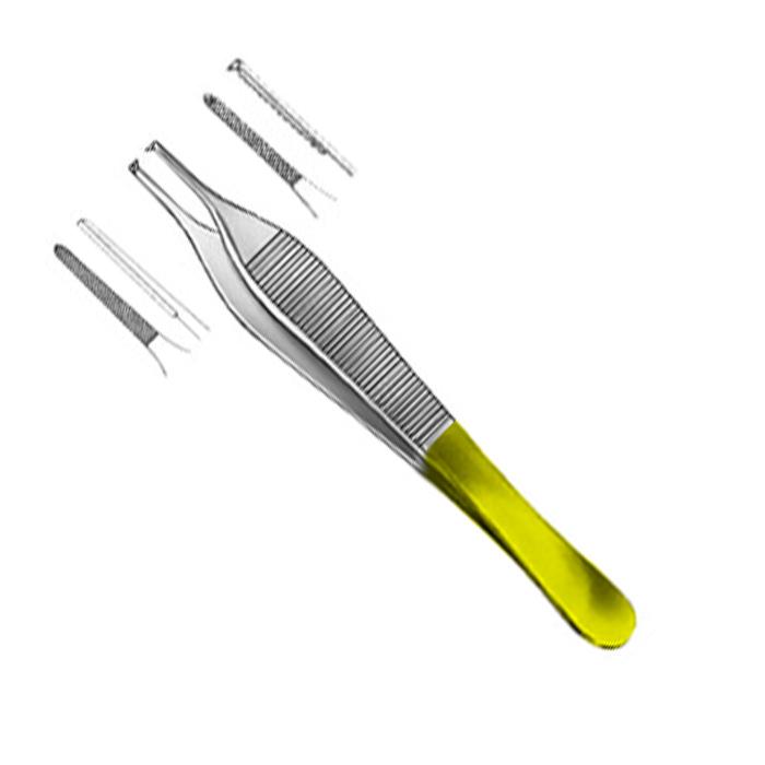 Adson Thumb Forceps, Tungsten Carbide, Dressing, Serrated Platform, 4 3/4" (12.1 Cm)